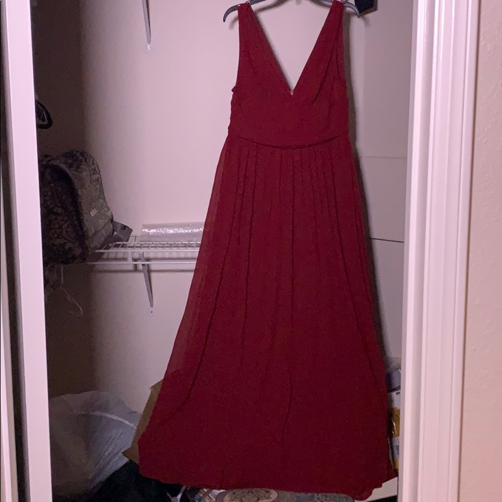 Long Wine colored evening special occasion dress